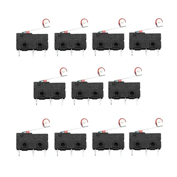 

10 Pcs Mini 3PIN SPDT Micro Limit Switch Roller Lever Arm Snap Action Switch