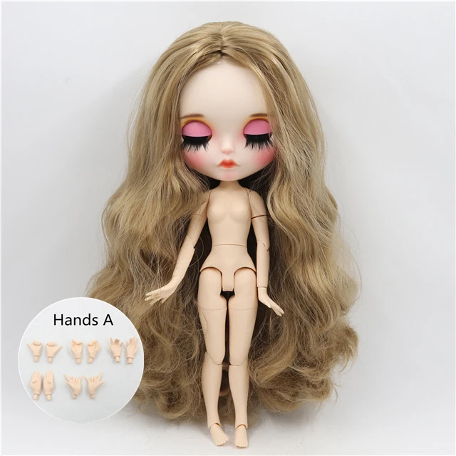 ICY 1/6 bjd фабрика blyth кукла Заказная кукла белая кожа суставное тело новое матовое лицо резные губы 30 см BL3227 - Цвет: doll with hands A