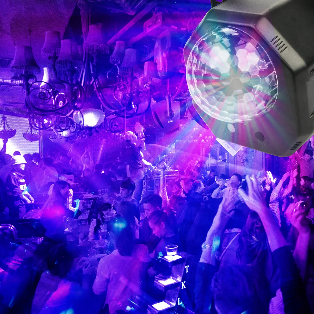 Led сцена с прожекторами для дискотеки DJ KTV для дискобара шар Звук Активированный лазерный проектор Эффект лампы свет музыка Рождественская вечеринка Декор