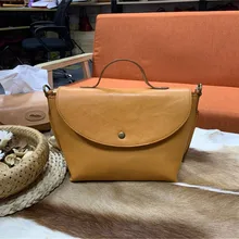 Японский стиль, натуральная кожа растительного дубления, Женская винтажная желтая Сумочка, кошелек, женская сумка-мессенджер, женская сумка через плечо