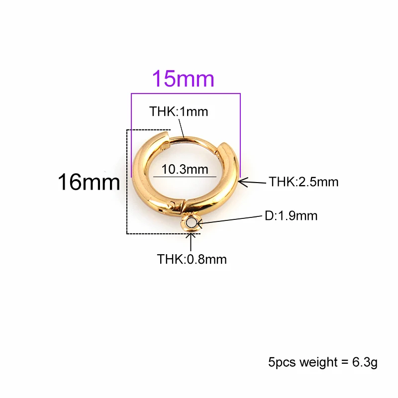 5 teile/los Ohrring, Der materialien Edelstahl Hoop Ohrringe Haken Ohrringe Basis Anschlüsse DIY Handwerk Liefert für Schmuck – Detail 2
