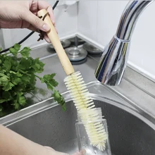 Щетка для чашки деревянная прямая нейлоновая бутылочка щетка для очистки деревянная ручка крючок для детской бутылочки щетка для чистки бутылочек