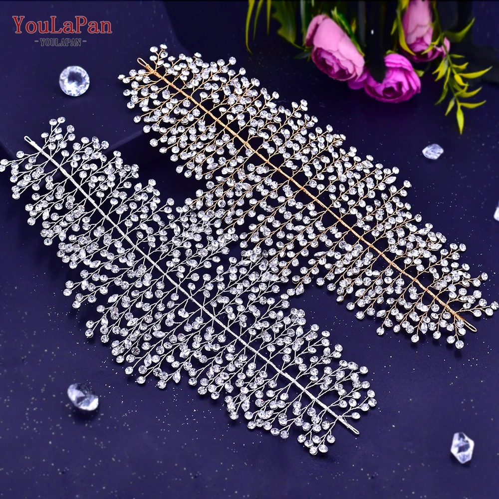 TOPQUEEN HP258 Luxury Crystal Wedding Headband Handmade Rhinestone Bridal Headpieces Wedding Hair Jewelry Headband Accessories