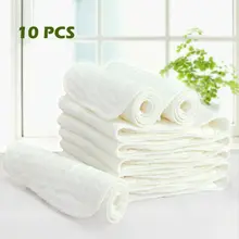 10PCS Soft Reusable Baby Cloth Diaper Nappy Liners insert 3 Layers Cotton Washable Baby care