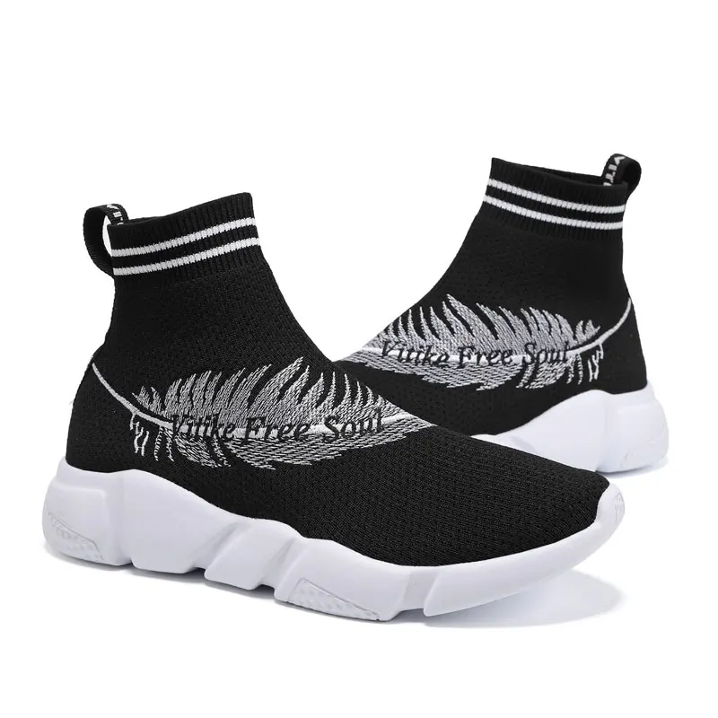 Высокие кроссовки носки женские дышащая мужская спортивная обувь для бега