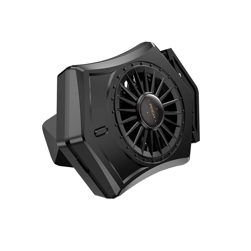 Рок выдвижной для мобильного телефона охлаждающая подставка под вентилятор игровой немой контроллер радиатора теплоотвод для iPhone samsung - Цвет: Black