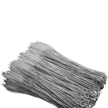 

Baby Bottle Straw Cleaning Brush Baby Nipple Brush Stainless Steel Spiral Brush Soft Hair Straw Brush