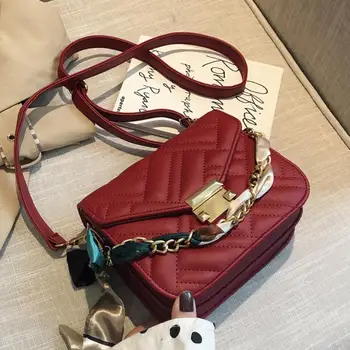 

Elegant Femele Ribbon Tote bag 2019 Fashion New High Quality PU Leather Women's Designer Handbag Lock Shoulder Messenger Bag