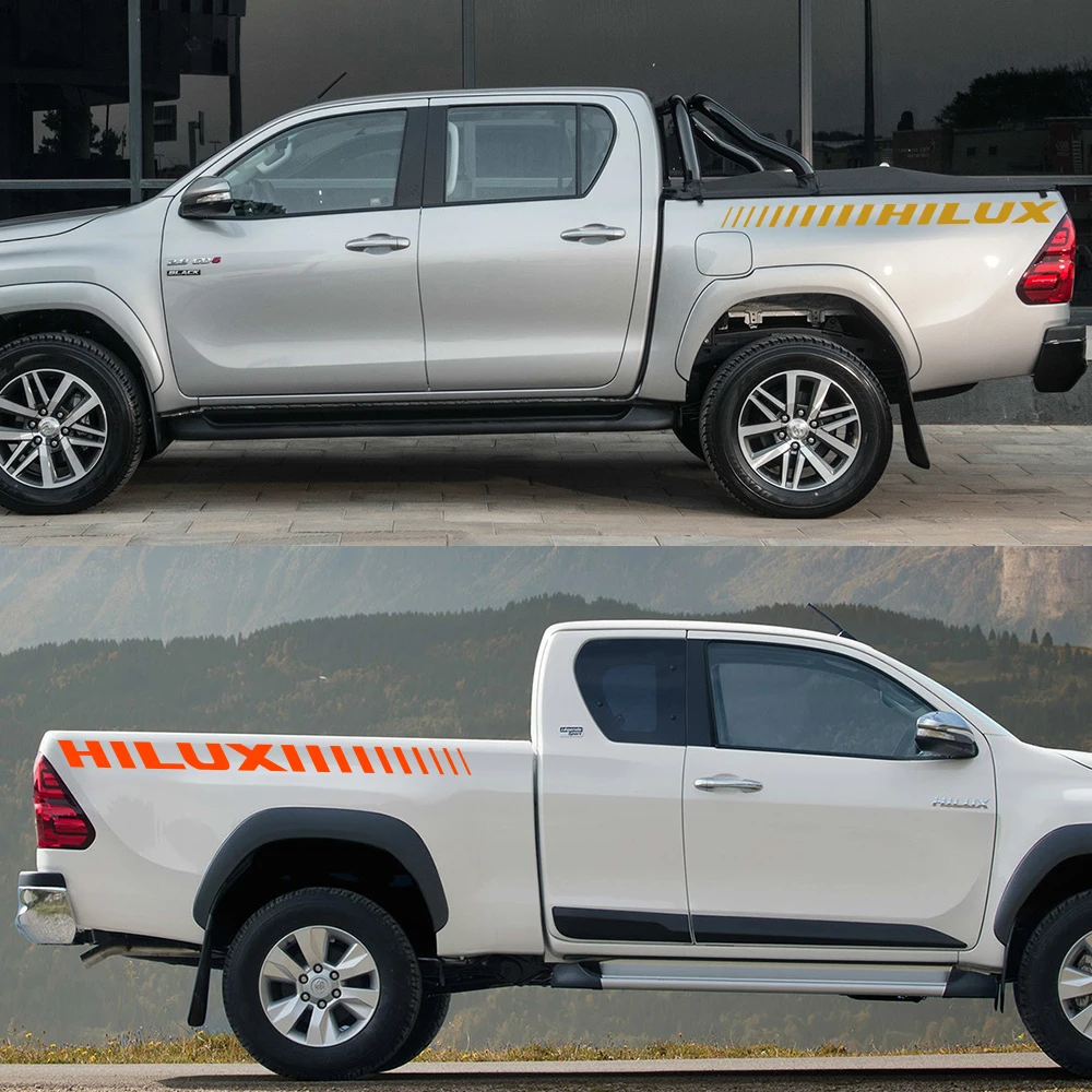 2 шт. автомобильные боковые полосы наклейки для Toyota Hilux Revo Vigo ремни багажника