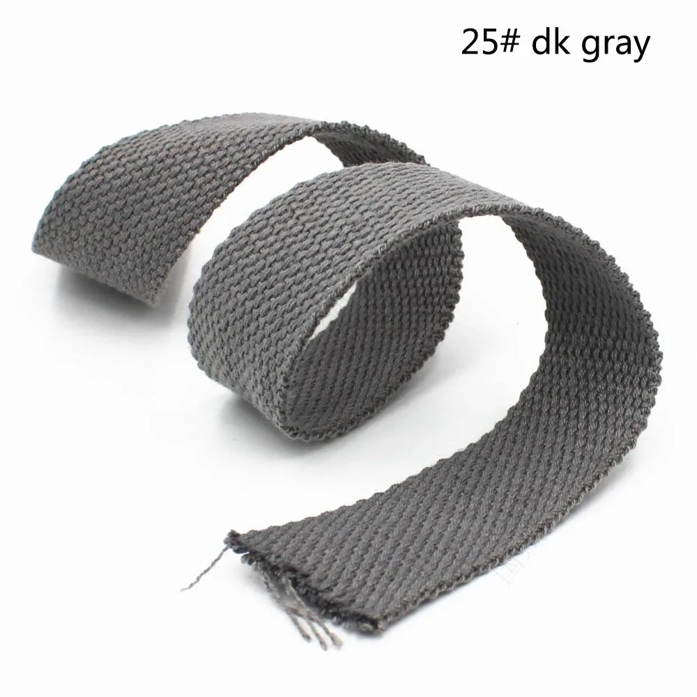 dk gray 8 ярдов Meetee 2,5 см холщовая хлопковая тесьма 1,5 мм толстый ремень для сумки Одежда лента для рюкзака ремень безопасности DIY Pet веревка для шитья ленты - Цвет: dk gray