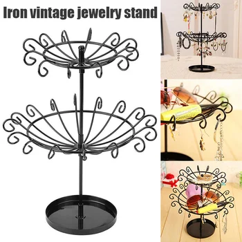 

Two Tiers Metal Jewelry Stands Earring Necklace Bracelet Display Rack Holder EIG88