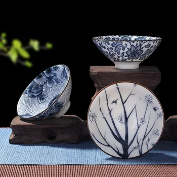 

Tea Pot And Tea Cup Set Ceramic Bowl And Lid Tea Portable Blue Flower Pot High White Porcelain Ceramic Japanese CVI100W 4