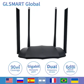 

AC1200M Wireless WiFi Router GLC8 Support IPV6 Home Coverage 2.4Ghz/5Ghz Dual Band Wireless Router,support Multilingual firmware