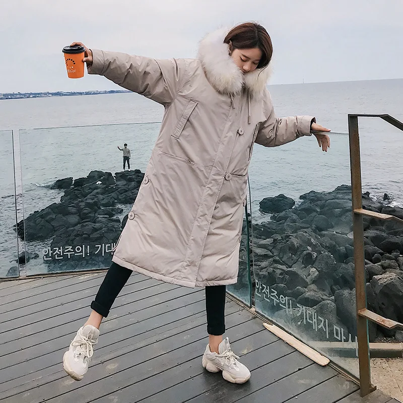 

Cotton-padded Clothes Women's Mid-length Korean-style 2018 New Style Winter Loose Large Version of Thick Cotton Coat Hooded Warm