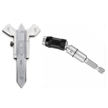 

1 Pcs 0-20Mm Digital Welding Seam Measure Vernier Weld Gauge & 1 Pcs netic Insert Bit Holder Screw Screwdriver Set