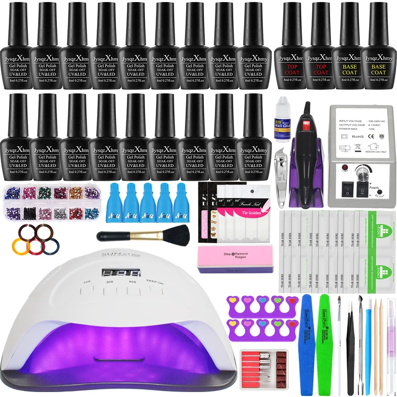 

Nail Set with uv led lamp Manicure Kit for Nail 18/12 PCS Nail Polish Set with Nail Drill Machine Nail Art Tools Set nail Kit