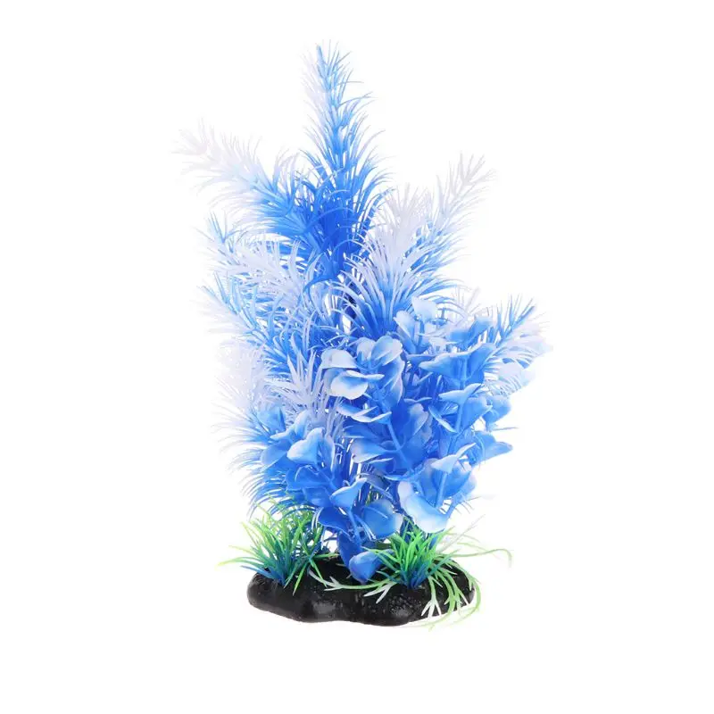 Aquatic Plant Растения для аквариума, искусственные синие цветы, трава с основанием, украшение для аквариума - Цвет: Aquatic Plant