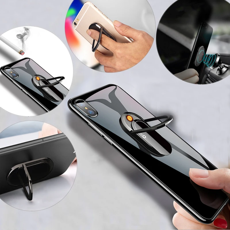 

Creative USB cigarette lighter can do mobile phone bracket lighter multi-function cigarette accessories with gift case