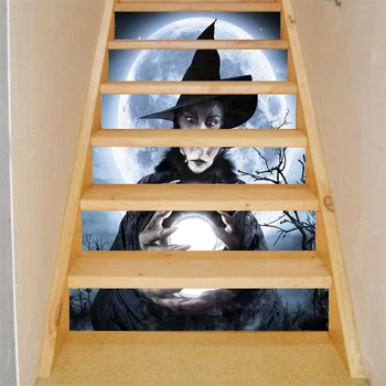 

6pcs/set 3D Stairway Decals Halloween Sticker Stair Decals Staircase Sticker