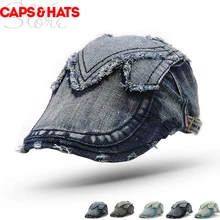 Под джинсы, ковбойский ремень шляпа мужская рваный джинсовый берет модный козырек от солнца для отдыха на открытом воздухе, женская шапка с chapeau femme boina бере