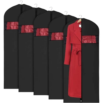 

Clothing Bag Hanging Suit Bag with Transparent Window,Washable,with Full Zip,Can Store Wardrobe and Travel 4Pcs