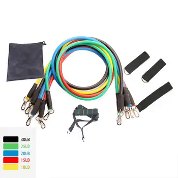

11 Pcs/Set Latex Resistance Training Exercise Bands Fitness Yoga Tubes Pull Rope Rubber Expander Elastic Bands Fitness With Bag