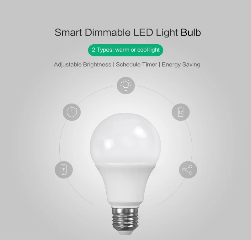 

Smart LED WiFi Light Bulb Ewelink APP 5.5W E27 LED Lamps Warm Cold Light Dimmable Compatible with Alexa Google Home