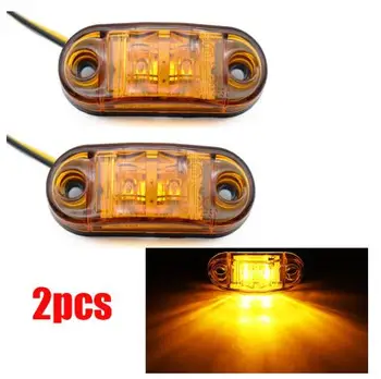 

2 PCS 12V/24V LED Side Marker Lights Car External Lights Warning Tail Light Auto Trailer Truck Lorry Lamps Amber color