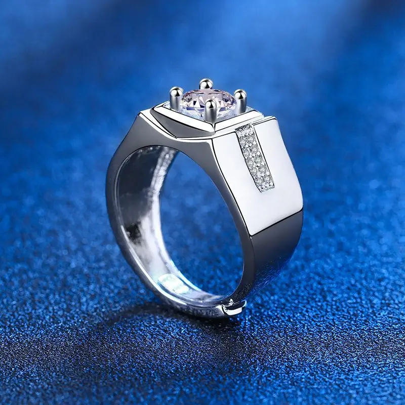 Acquista Anello da uomo con fascia nuziale Moissanite in colore D da 2 carati Anello da fidanzamento in argento sterling 925 per uomo con regalo certificato GRA in Italia a partire da 43