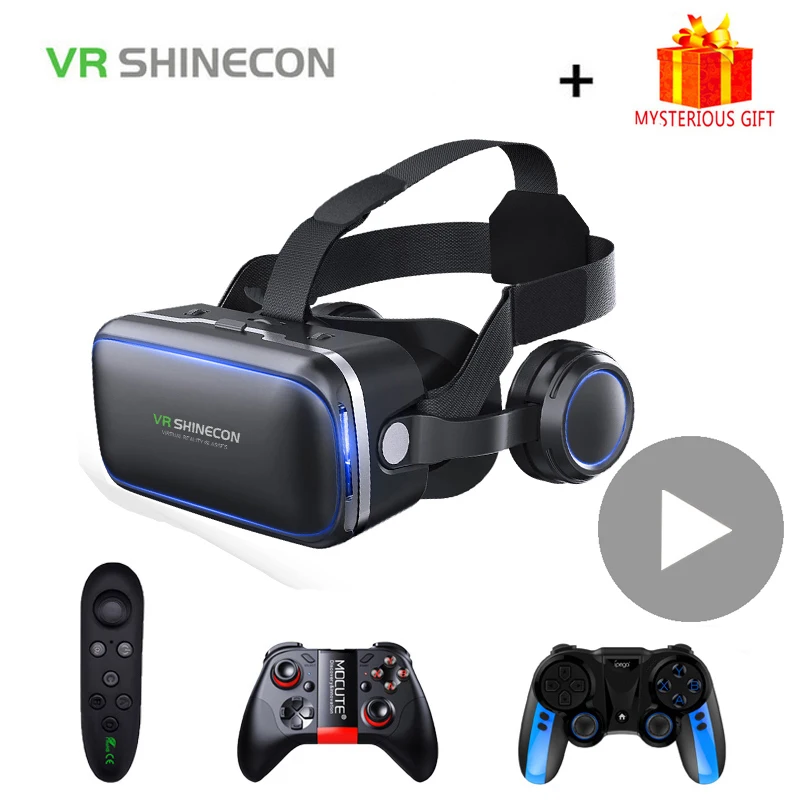 Shinecon 6 0 шлем VR умные 3д Очки виртуальной реальности 3 D 3D очки для iPhone Android смартфон