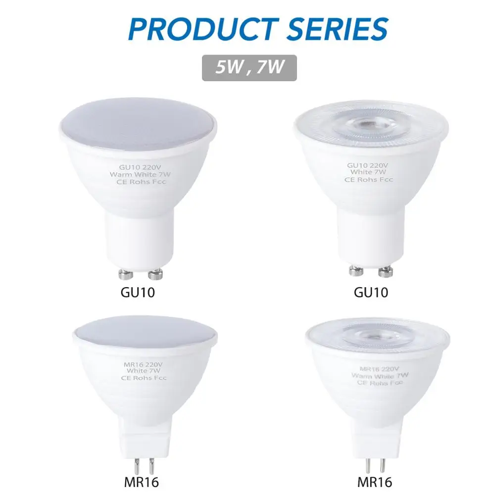 CanLing GU10 LED Lamp 220V Spotlight Led Bulb Corn Lamp MR16 Spot light Bulbs GU 10 gu5.3 SMD2835 240v Ampoule Led 5W 7W Lampada