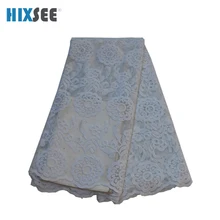 Чисто белое Сетчатое кружево с бусинами и камнями для свадебного платья вечернее платье и платье для покупок кружевная ткань в специальных продажах