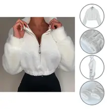 

Elegant Women Sweatshirt Long Sleeve Graceful Pure Color Warm Sweatshirt Women Pullover Pullover