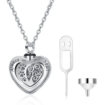 

YSH New 100% 925 Sterling Silver Heart Shaped commemorative pet cremation urn pendants necklaces 2020 DIY memorial jewelry gifts