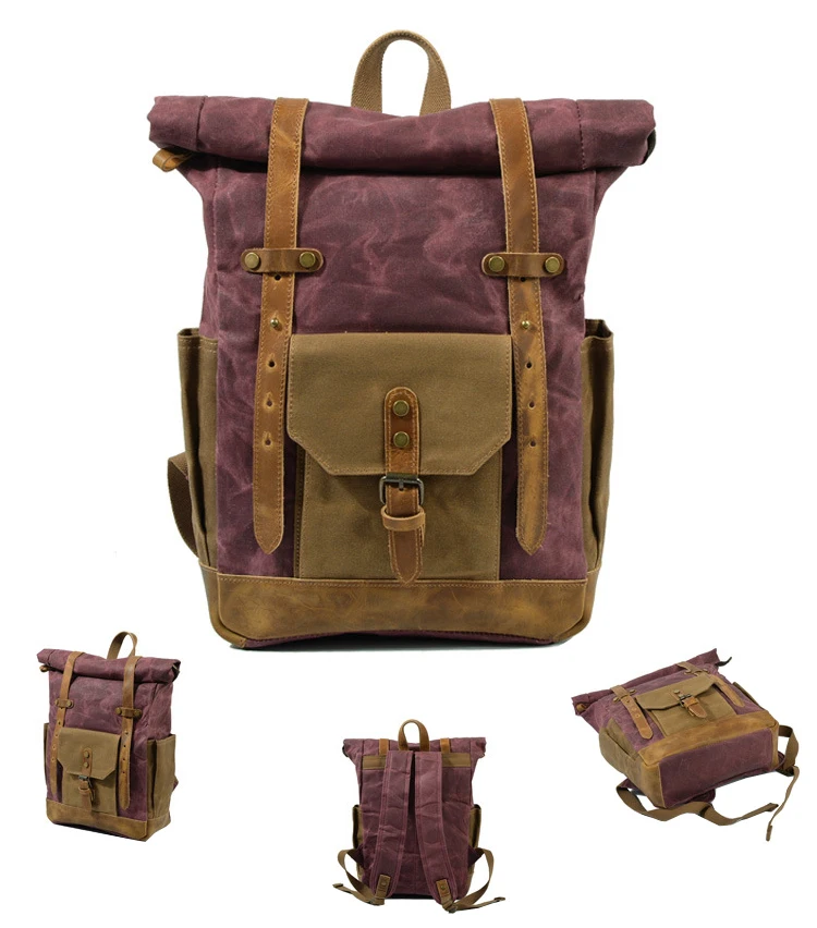 Фотография сумка из непромокаемой холщовой ткани ретро повседневный рюкзак для фототехники мужские плечи сумки для переноски подходит 1" ноутбук чехол для DSLR