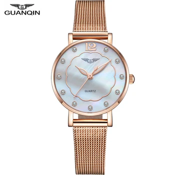 

GUANQIN 2018 watch women business ladies full stainless steel shell dress top brand luxury waterproof reloj mujer zegarek damski