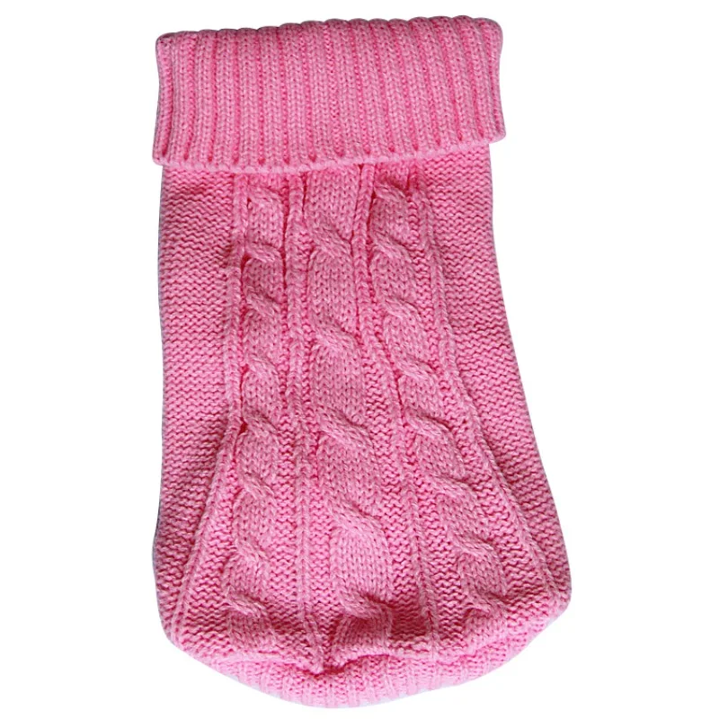 Осенне-зимняя одежда для собак, вязаные свитера для щенков, собак, кошек, теплые пальто, куртки Apperal - Цвет: Pink