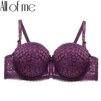 

Underwire Push UP Bra For Women Lady B C Cup Underwear Sexy Flower Lace Women Bras Lingerie Floral Bralette adjustable bra