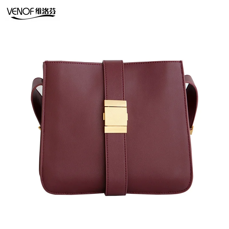 wide strap flap bags split leather shoulder bag for female solid high quality crossbody bags simple cowhide bag for women