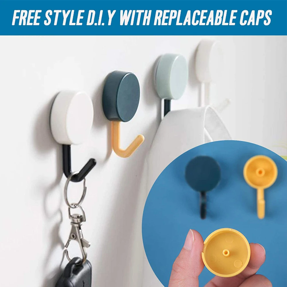 

AA 10 Pieces Hooks, Household Wall Mounted Hooks No Drilling Wall Hanger for Kitchen Bathroom