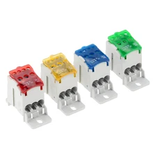1PC UKK80A 1 em muitos Para Fora em Trilho Din Bloco Terminal Caixa de distribuição Universal Fio Elétrico Conector AZUL AMARELO VERMELHO VERDE