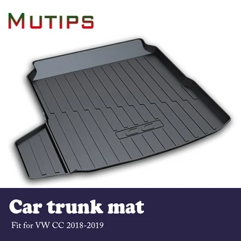 

Mutips 1Set Car Cargo rear trunk mat For VW CC 2018 2019 Styling Anti-slip mat Waterproof carpet Boot Liner Tray Car accessories