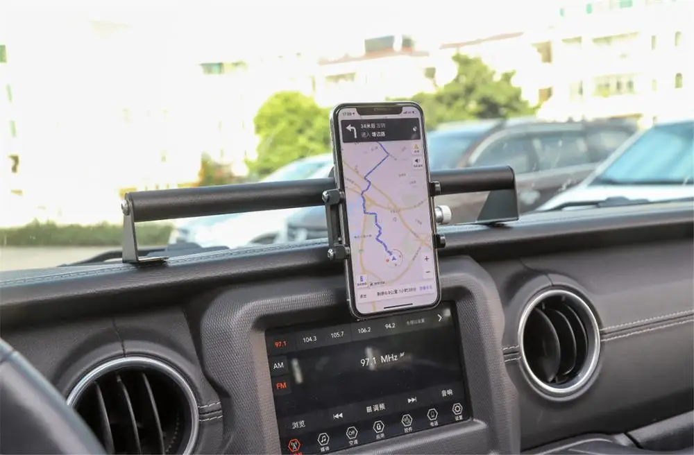 Car Phone Holder Gps Navigation Bracket For 2018 2019 2020 2021 2022 Jeep Wrangler Jl Gladiator Jt Black Interior Accessories Interior Mouldings Aliexpress 2022 Jeep Wrangler Jl Phone Mount