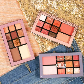 

Glitter Shimmer Matte 9 colors Eyeshadow &2 colors Blusher Makeup Palette Cheeks Eyes Shinny Waterproof Contour Beauty Cosmetics