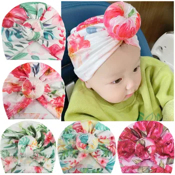 

Kids Bow For Girl Polyester Sun Hat Floral Knot Newborn Kids Turban Hair Band Accessoire Birthday Gift