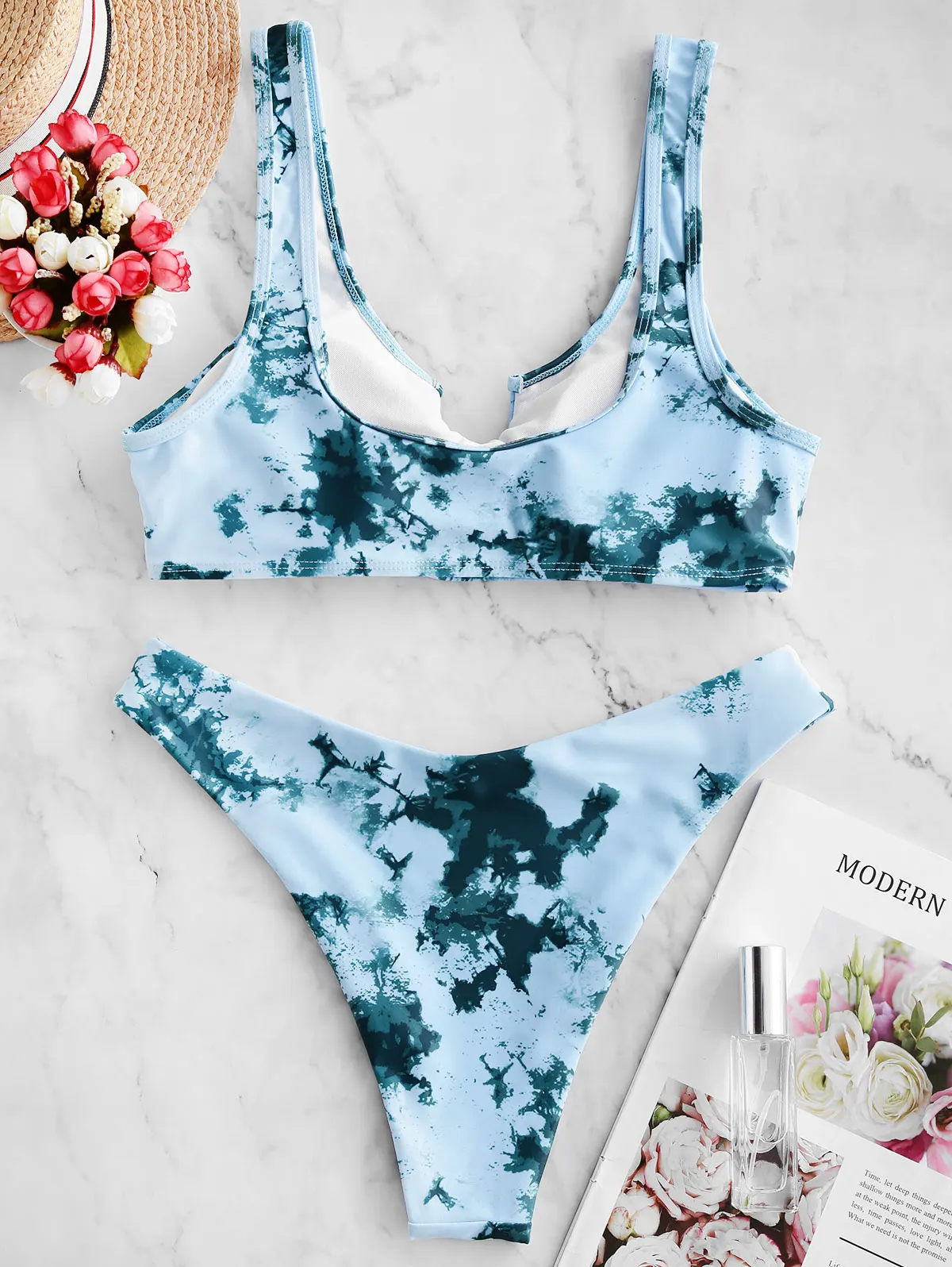 ZAFUL Women V-Notch Tie Dye Cutout High Cut Bikini Swimsuit Scoop Neck High Cut Bikini Sets Summer Beach Swimwear 2020 Fashion ZAFUL Women V-Notch Tie Dye Cutout High Cut Bikini Swimsuit Scoop Neck High Cut Bikini Sets Summer Beach Swimwear 2020 Fashion