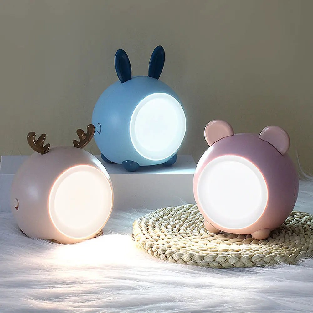 

Lovely Cute Night light Rabbit Deer LED Lamp Wireless Stepless Touch Sensor USB Rechargeable Table Lamp Home Decoration