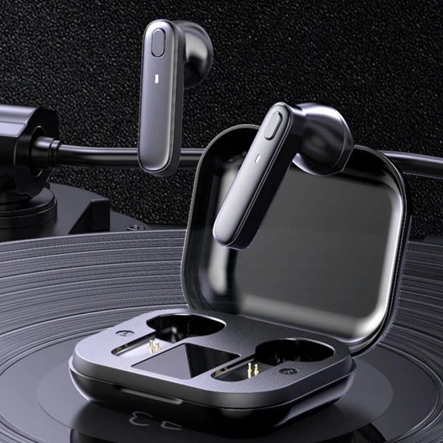 R20 TWS Earphone Bluetooth-compatible Wireless Headset Deep Bass Earbuds True Wireless Stereo Headphone With Mic Sport Earphone Black