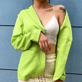 

DANALA 2019 Fashion Candy Color Women's Suit Jacket Elegant Slim Fit Pinkycolor Suit For Women Single-breasted Street Clothing