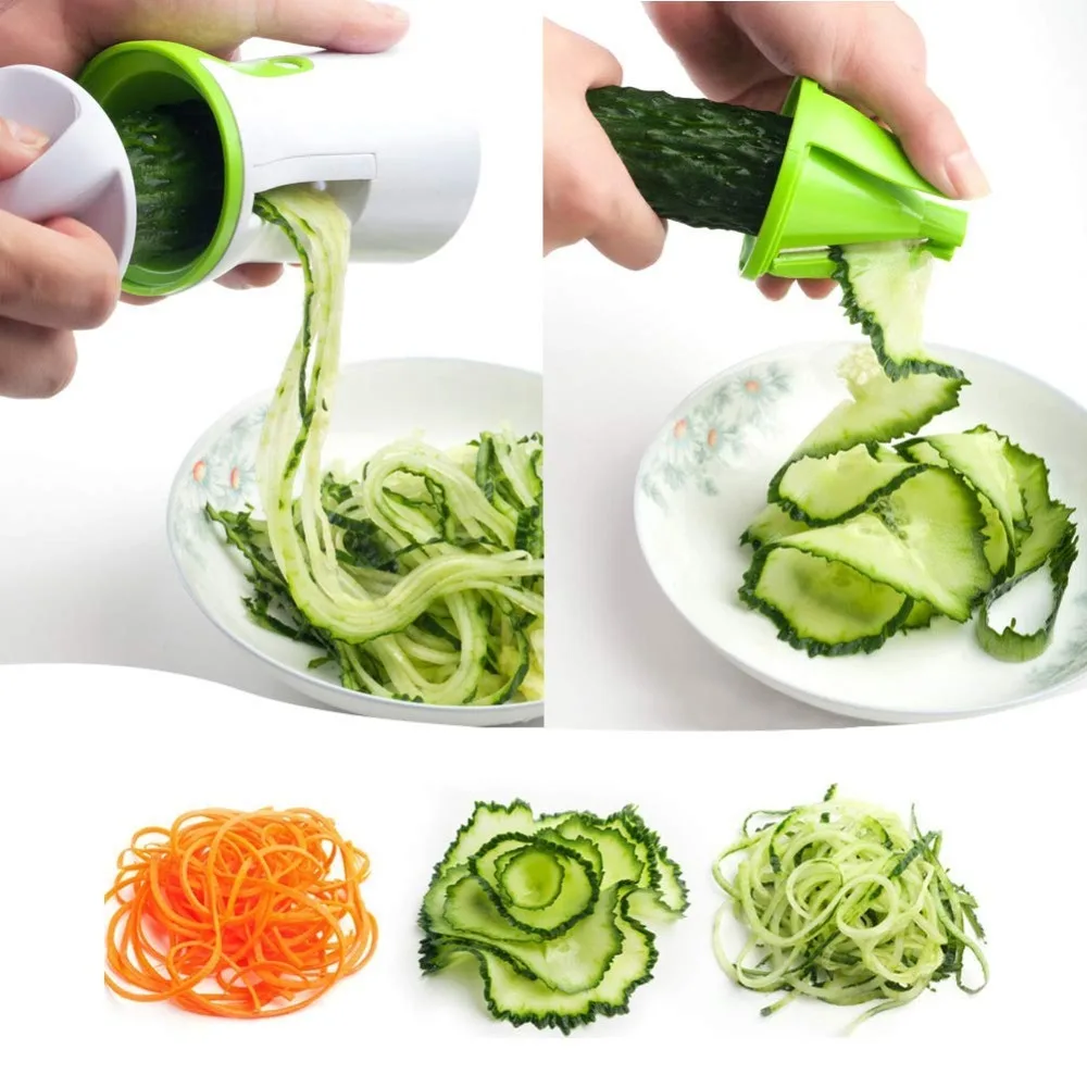 Portable Handheld Vegetable Spiral Slicer, for Cucumber, Zucchini, Lem –  GizModern